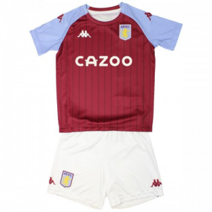 Aston Villa Dětské Domácí Fotbalové Dresy Komplet 2021 - Krátký Rukáv(Zahrnuje šortky)