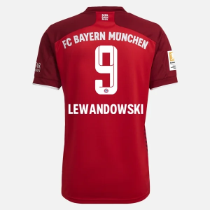 FC Bayern Munich Robert Lewandowski 9 Domácí Dres 2021 2022 - Krátký Rukáv